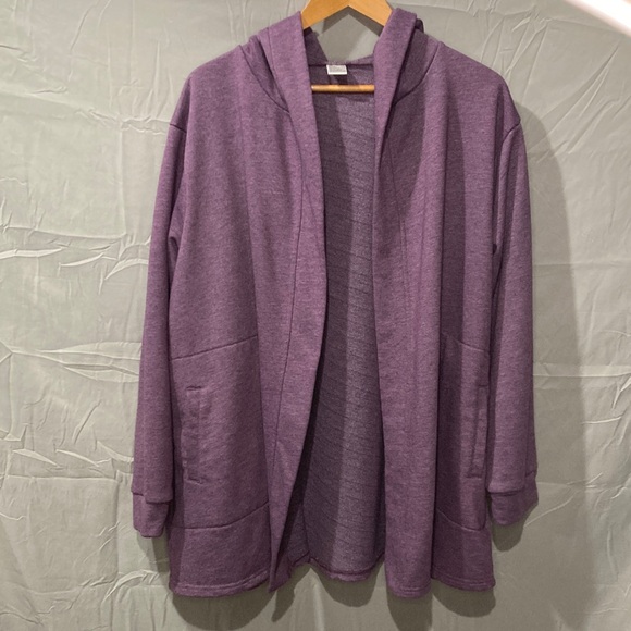 Tops - Purple Hooded Cardigan